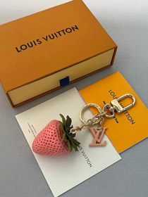 Louis Vuitton LV czerwony różowy torebka truskawkowa dekoracja klawisz zawiesnik-3580