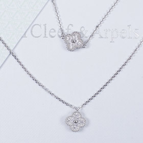 Van Cleef & Arpels pełny diament cztery liście koniczli naszyjnik bransoletka-3696