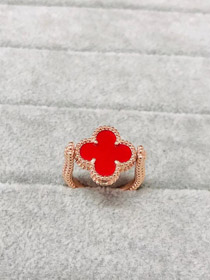 Van Cleef & Arpels czteroliściowy koniusz nowy dwustronny pierścień-3701