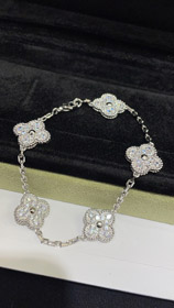 Van Cleef & Arpels cztery liście koniuszka pełny diament pięć kwiatów bransoletka-3732