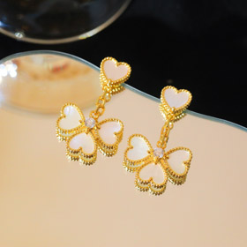 Van Cleef & Arpels serce granicy diament matki perły kolczyki naszyjnik-3768