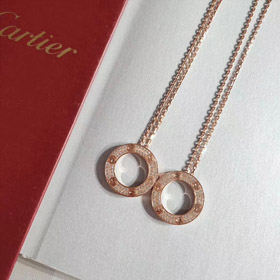 Cartier miłość wielki okrągły tort naszyjnik-3784
