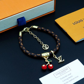 Louis Vuitton LV skóra wiśnia list bransoletka-3813