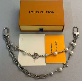 Louis Vuitton LV List Flower Pearl podwójny łańcuch torba pas łańcuch-3868
