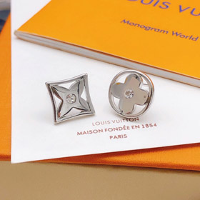 Louis Vuitton LV srebrne okrągłe polerowane kolczyki-3877