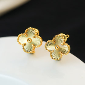 Van Cleef & Arpels czteroliściowe kolczyki z konisznicy-4043  
