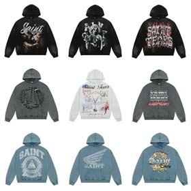 Saint Michael Prosty casual luźny długi rękaw z kapturem bluza-2562  