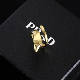 Prada literowanie węża kształt otwarty pierścień-2736